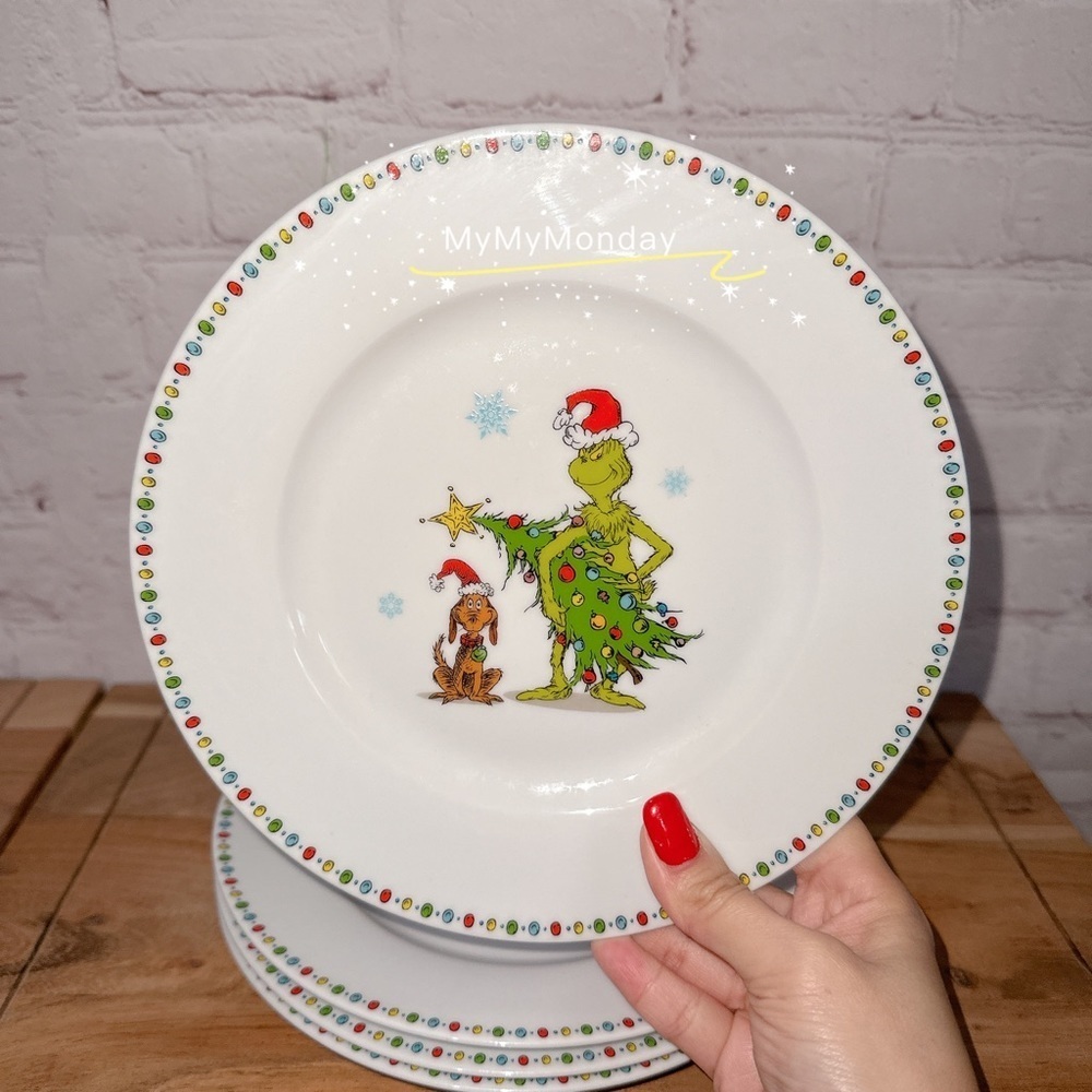 Dr Seuss The Grinch Salad Plate Set of 4